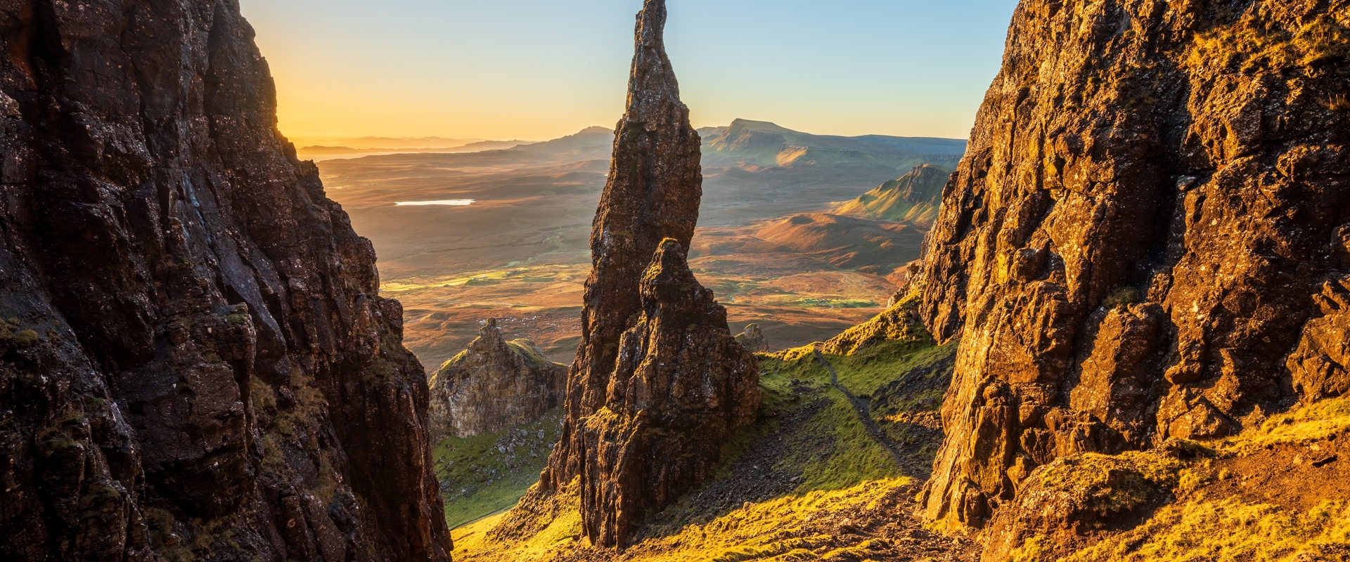 Rockfaces in the sunset